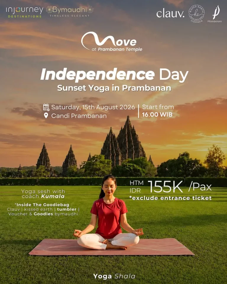 sunset yoga di prambanan